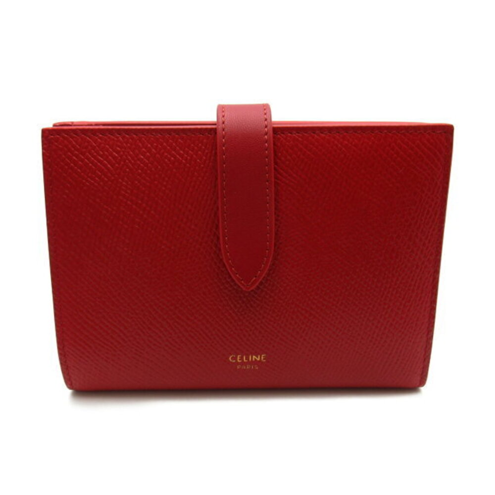 Celine Leather Bifold Wallet Calfskin Red Wallet - Picture 2 of 9